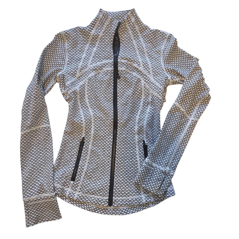 Lululemon Define Jacket Monochromic White / Black size 4 Stretchy Fitted Zip-up - Picture 5 of 11